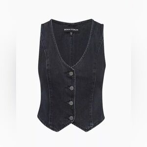 Denim Forum THE '90S MIA DENIM VEST in black eyeliner